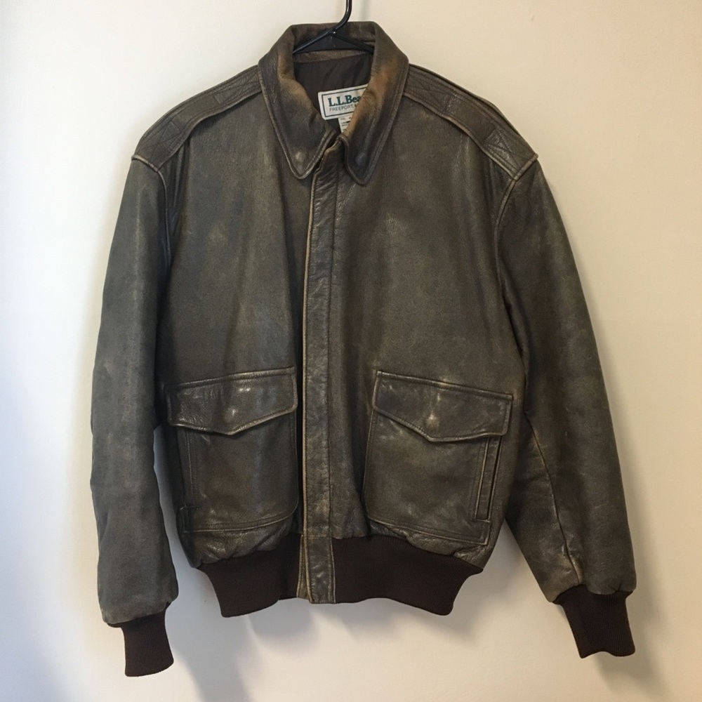 Vintage L.L Bean leather bomber jacket
